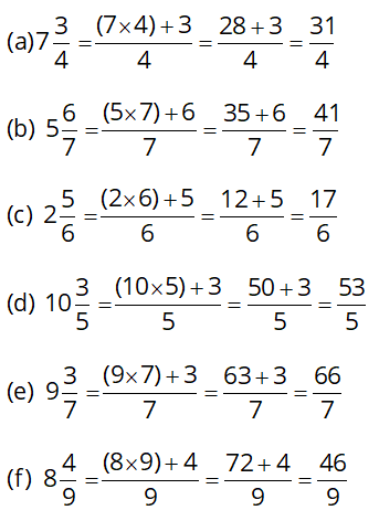 NCERT Solutions for Class 6 Maths, Chapter 7, Fractions, Exercise 7.2  