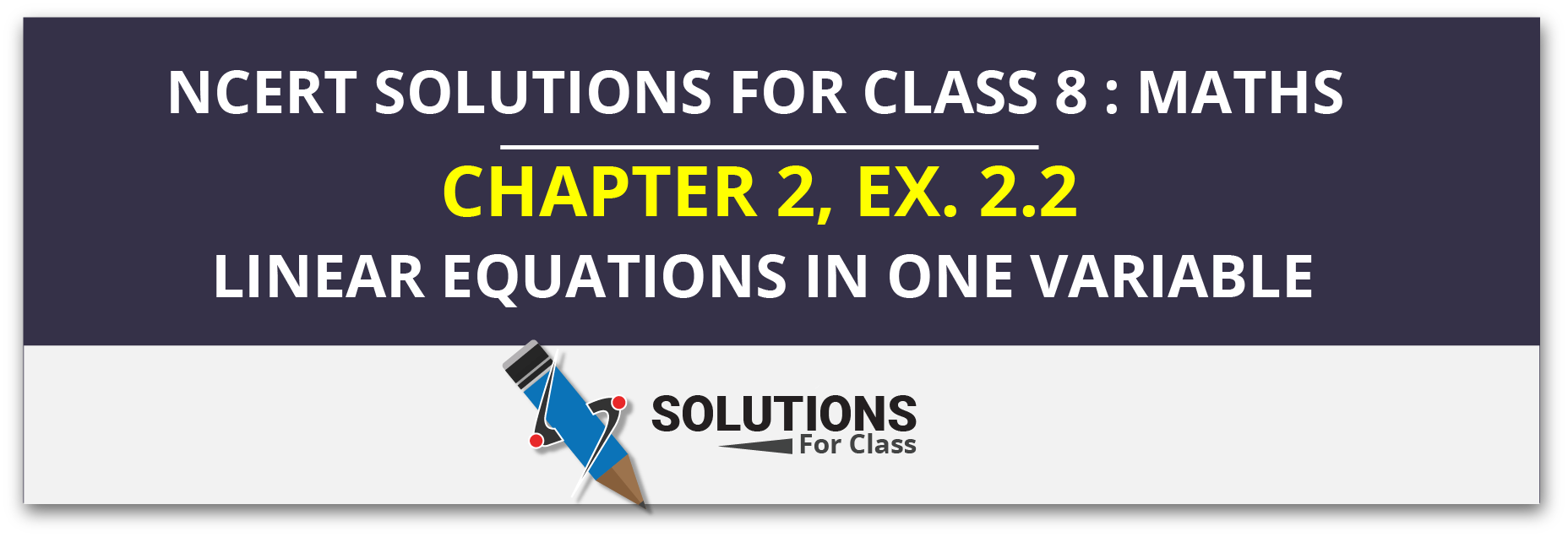 Class 8, Maths, Linear Equations In One Variable, Exercise 2.2