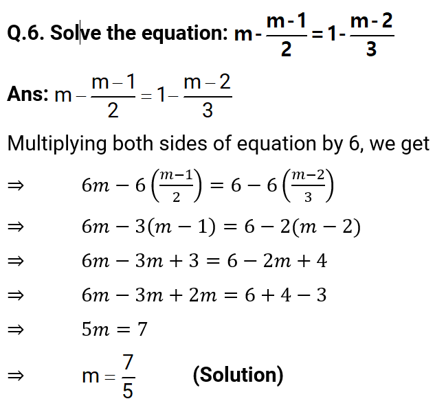 NCERT Solution For Class 8, Maths, Linear Equations In One Variable, Exercise 2.5