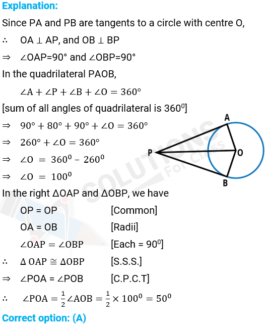 NCERT Solutions For Class 10, Maths, Chapter 10, Circle, Exercise 10.2 Q. 3