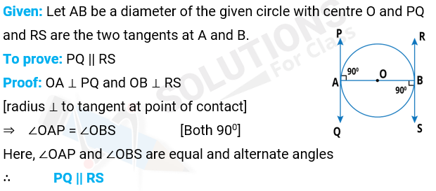 NCERT Solutions For Class 10, Maths, Chapter 10, Circle, Exercise 10.2 Q. 4