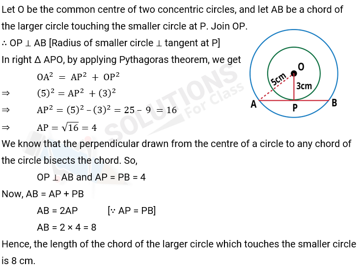 NCERT Solutions For Class 10, Maths, Chapter 10, Circle, Exercise 10.2 Q. 7
