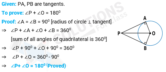 NCERT Solutions For Class 10, Maths, Chapter 10, Circle, Exercise 10.2 Q. 10