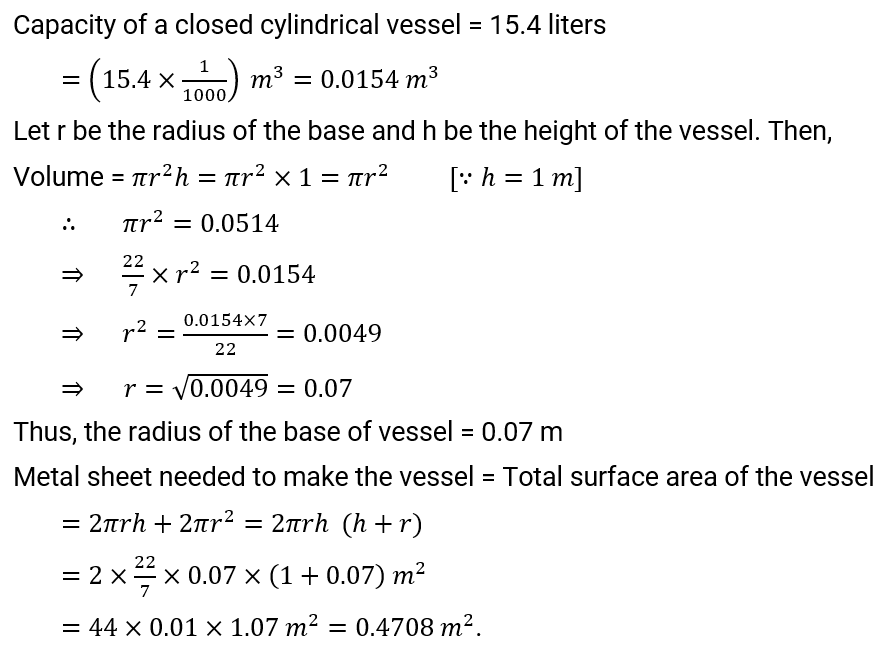 NCERT Solution For Class 9, Maths, Chapter 13, Surface Areas And Volumes, Exercise 13.6 Q. 6