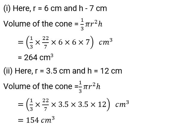 NCERT Solution For Class 9, Maths, Chapter 13, Surface Areas And Volumes, Exercise 13.7 Q.1