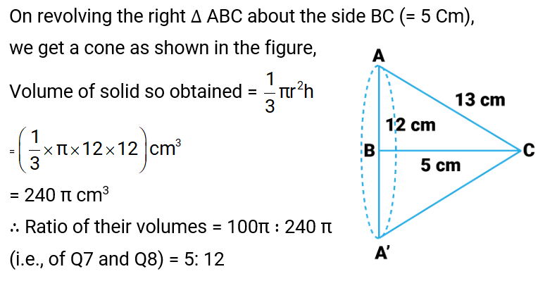 NCERT Solution For Class 9, Maths, Chapter 13, Surface Areas And Volumes, Exercise 13.7 Q.8