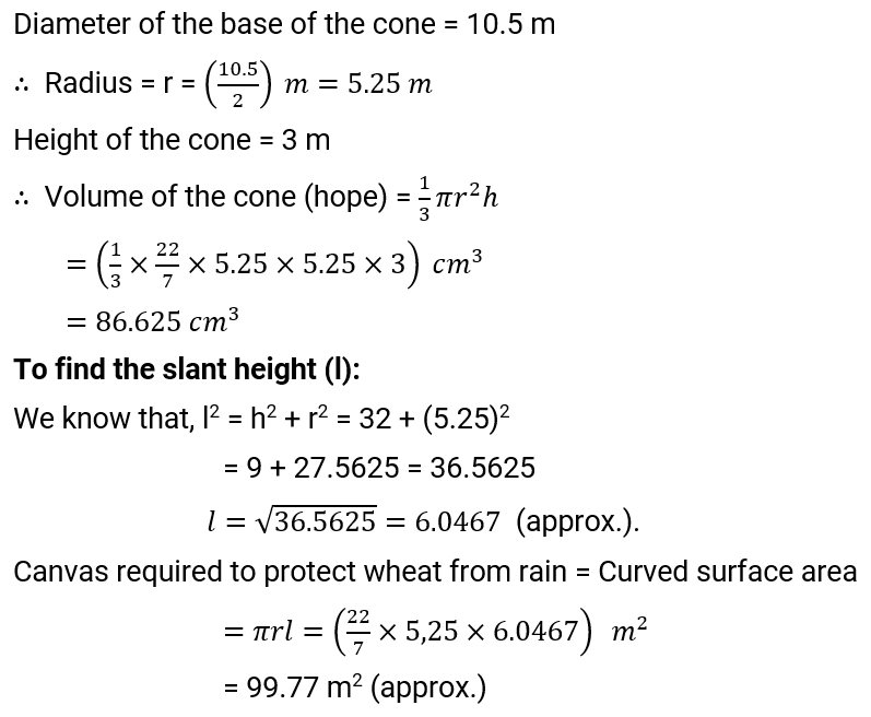 NCERT Solution For Class 9, Maths, Chapter 13, Surface Areas And Volumes, Exercise 13.7 Q.9