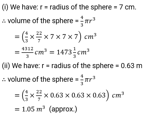 NCERT Solution For Class 9, Maths, Chapter 13, Surface Areas And Volumes, Exercise 13.8 Q.1