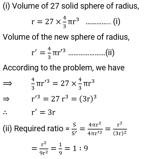 NCERT Solution For Class 9, Maths, Chapter 13, Surface Areas And Volumes, Exercise 13.8 Q. 9
