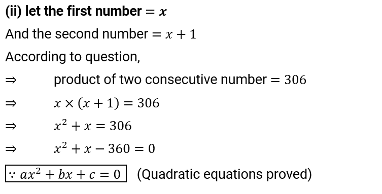 NCERT Solution For Class 10, Maths, Quadratic Equations, Exercise 4.1 Q.2 (ii)