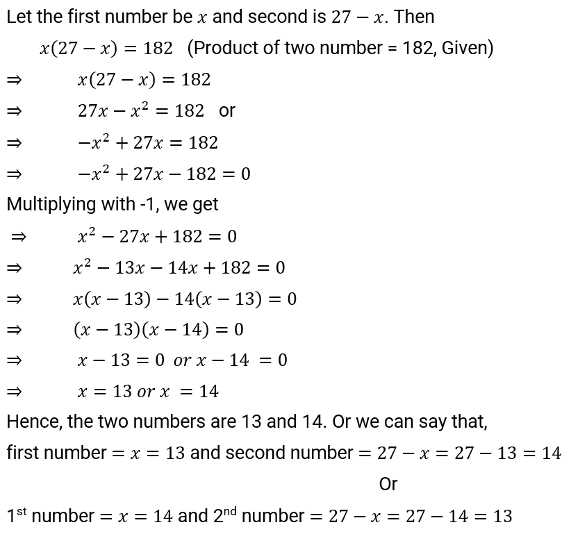 NCERT Solution For Class 10, Maths, Quadratic Equations, Exercise 4.2 Q.3