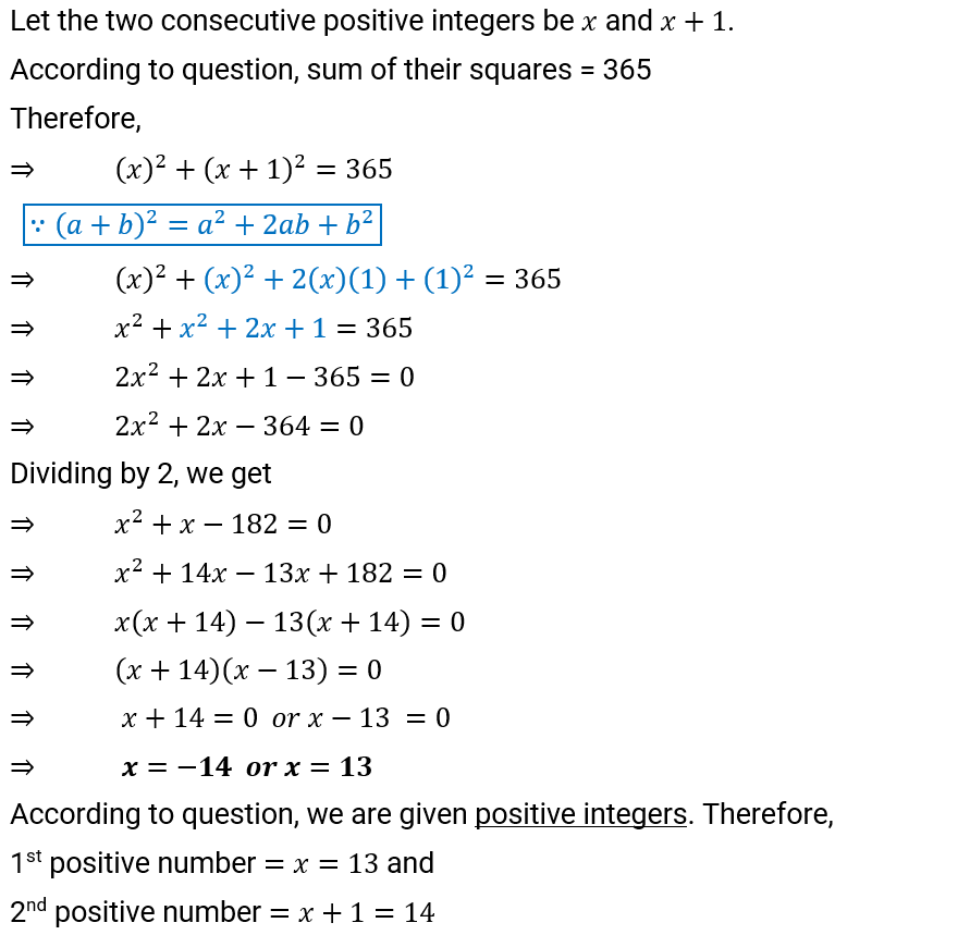 NCERT Solution For Class 10, Maths, Quadratic Equations, Exercise 4.2 Q.4