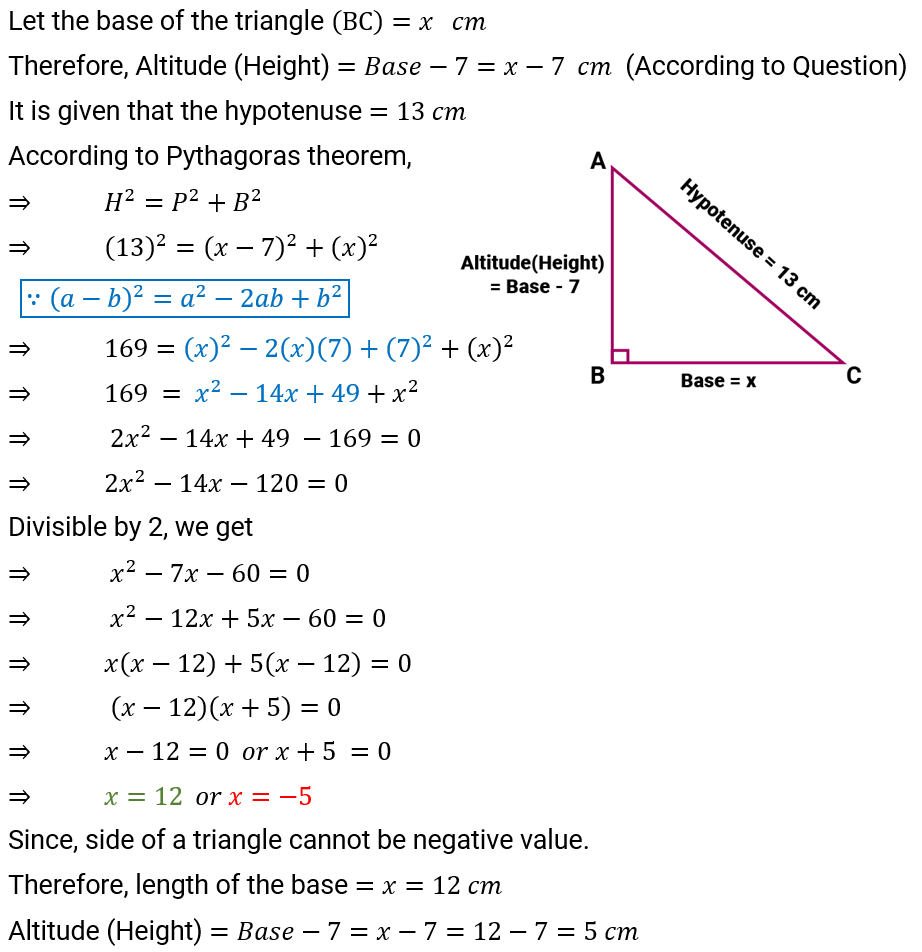 NCERT Solution For Class 10, Maths, Quadratic Equations, Exercise 4.2 Q.5