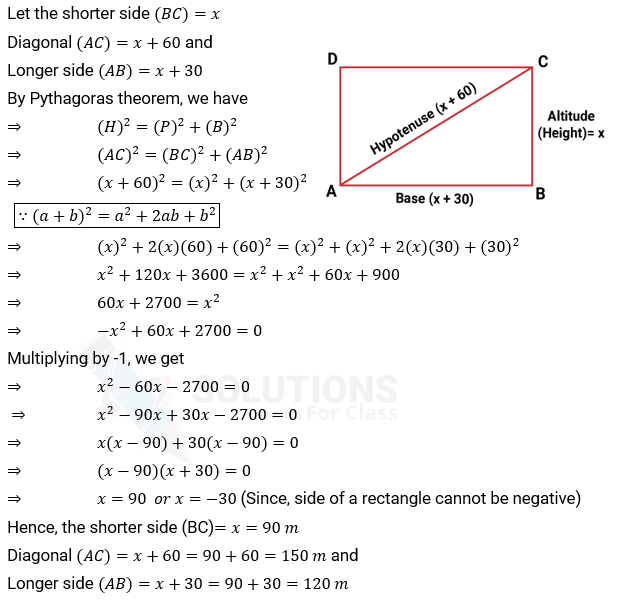 NCERT Solution For Class 10, Maths, Quadratic Equations, Exercise 4.3 Q.6