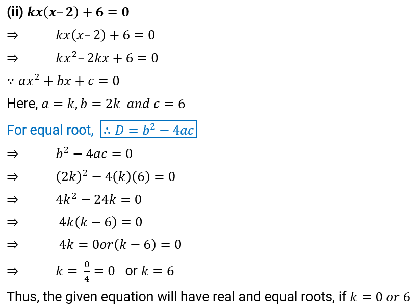 NCERT Solution For Class 10, Maths, Quadratic Equations, Exercise 4.4 Q.2 (ii)