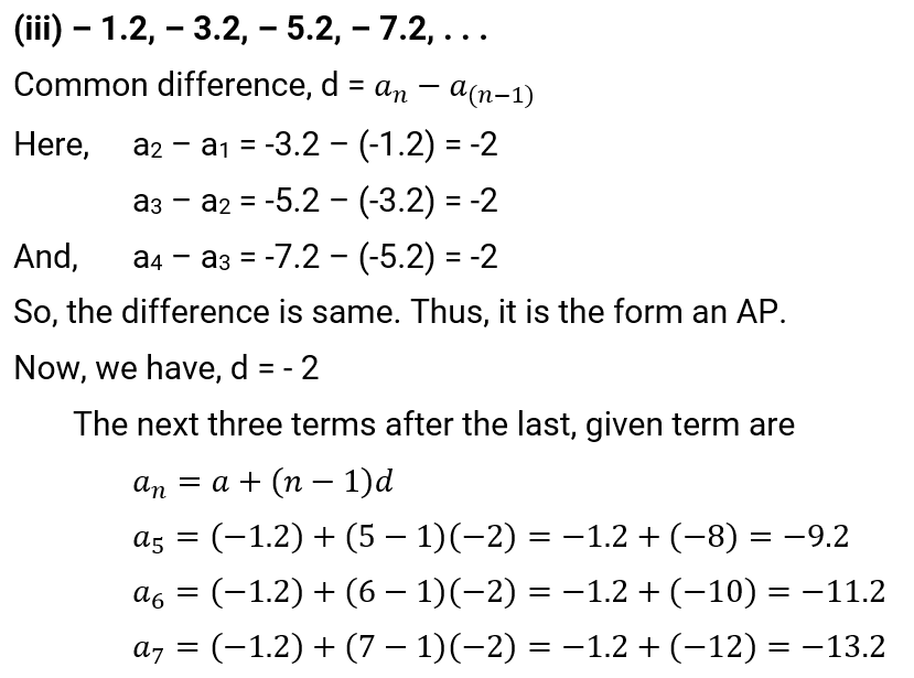NCERT Solution For Class 10, Maths, Chapter 5 Arithmetic Progressions, Exercise 5.1 Q.4 (iii)