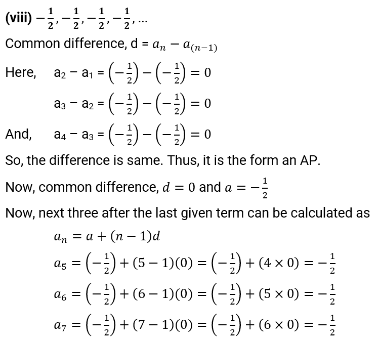 NCERT Solution For Class 10, Maths, Chapter 5 Arithmetic Progressions, Exercise 5.1 Q.4 (viii)