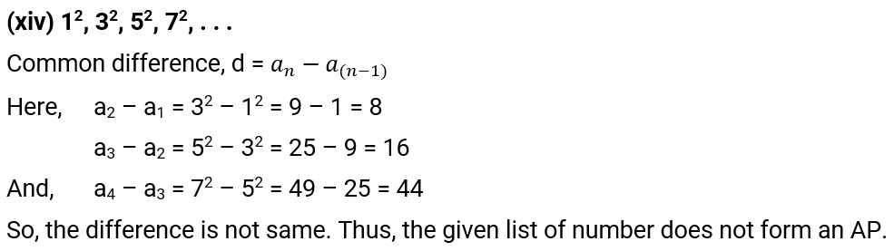 NCERT Solution For Class 10, Maths, Chapter 5 Arithmetic Progressions, Exercise 5.1 Q.4 (xiv)