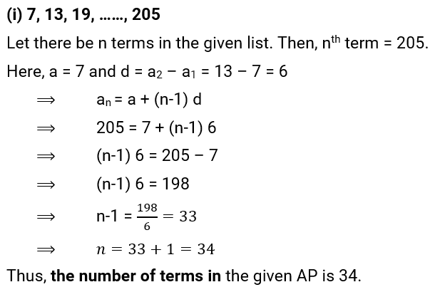 NCERT Solution For Class 10, Maths, Chapter 5 Arithmetic Progressions, Exercise 5.2 Q.5 (i)