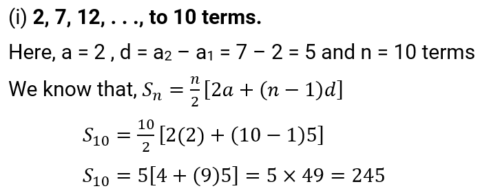 NCERT Solution For Class 10, Maths, Chapter 5 Arithmetic Progressions, Exercise 5.3 01 (i)