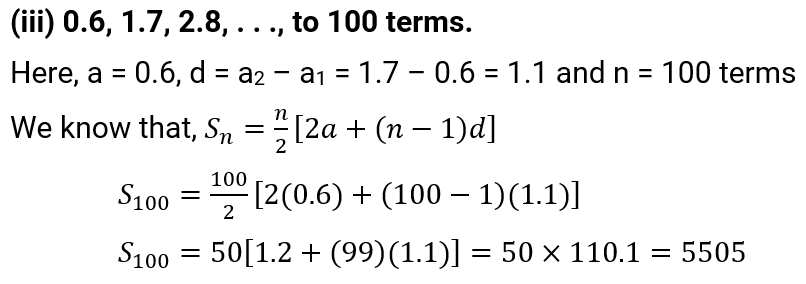 NCERT Solution For Class 10, Maths, Chapter 5 Arithmetic Progressions, Exercise 5.3 01 (iii)