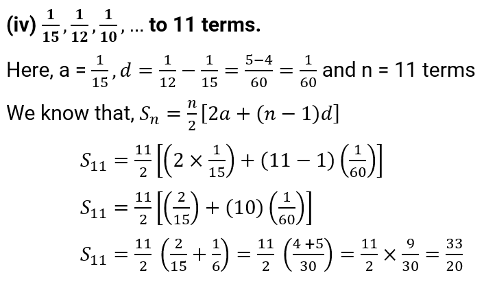 NCERT Solution For Class 10, Maths, Chapter 5 Arithmetic Progressions, Exercise 5.3 01 (iv)