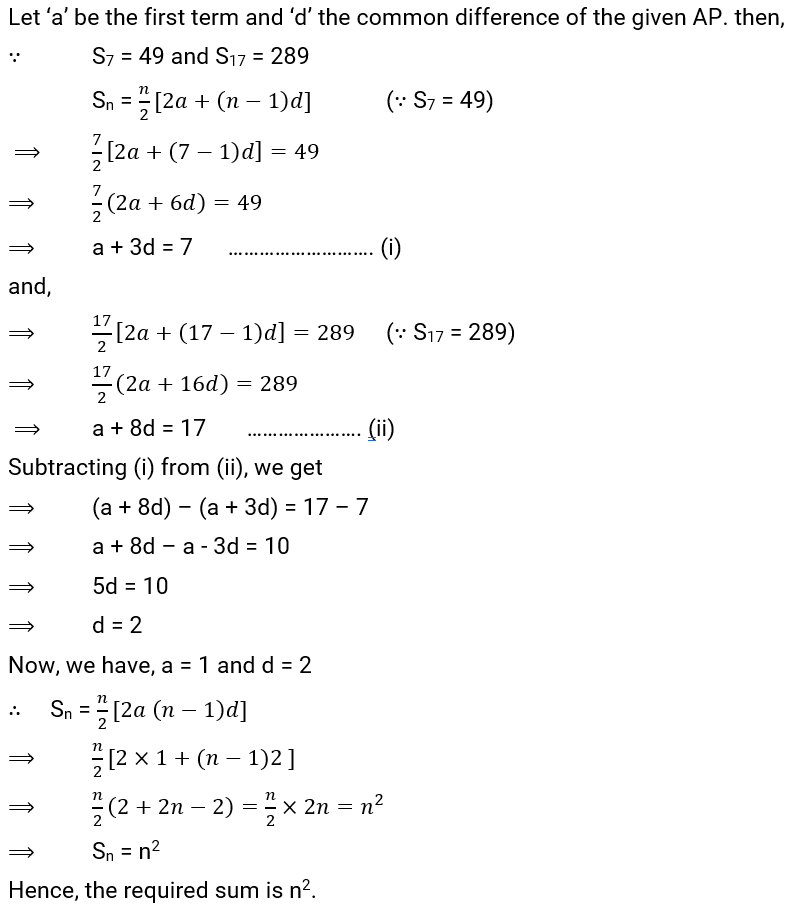 NCERT Solution For Class 10, Maths, Chapter 5 Arithmetic Progressions, Exercise 5.3 Q.9