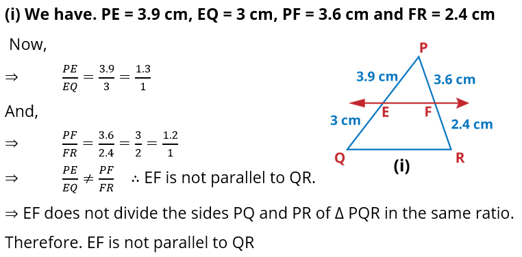 NCERT Solution For Class 10, Maths, Chapter 6 Triangles, Exercise 6.2 q.2 (i)