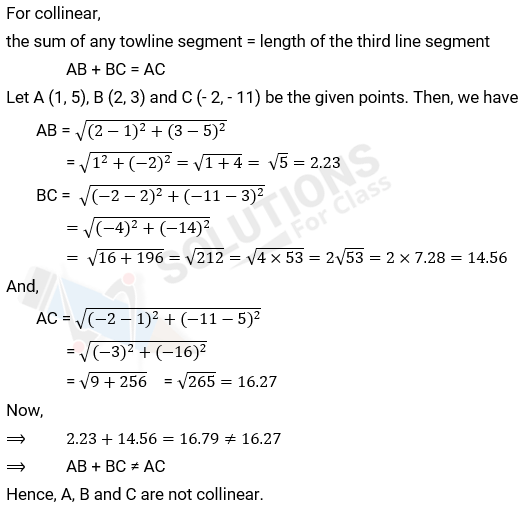 NCERT Solution For Class 10, Maths, Chapter 7 Coordinate Geometry, Exercise 7.1 q.3