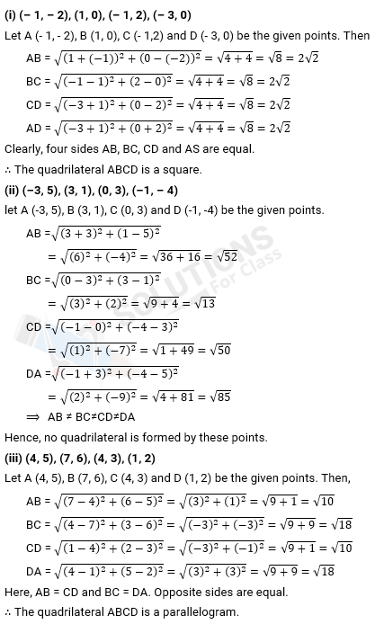 NCERT Solution For Class 10, Maths, Chapter 7 Coordinate Geometry, Exercise 7.1 q.6