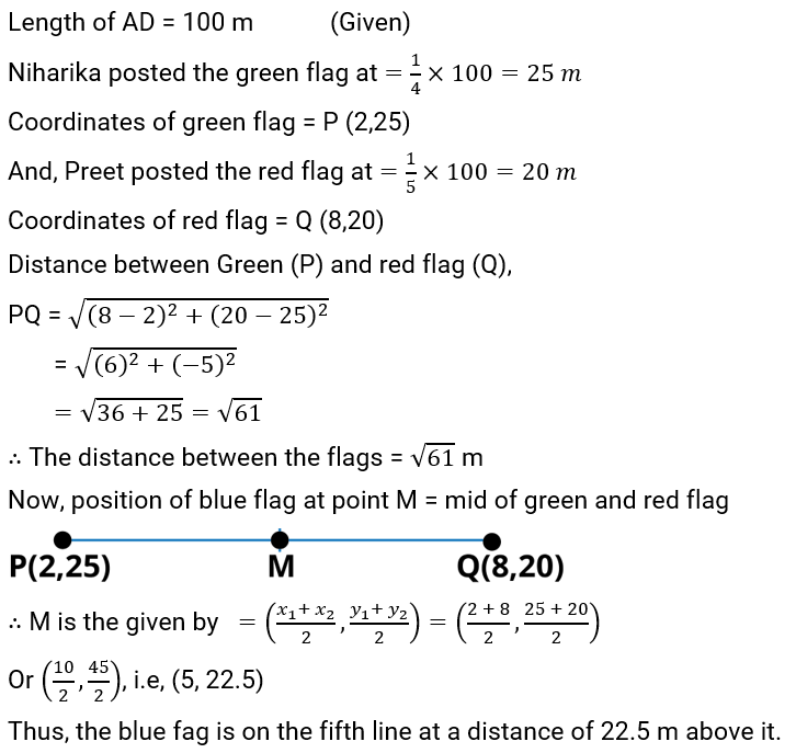 NCERT Solution For Class 10, Maths, Chapter 7 Coordinate Geometry, Exercise 7.2 q.3