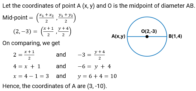 NCERT Solution For Class 10, Maths, Chapter 7 Coordinate Geometry, Exercise 7.2 q.7