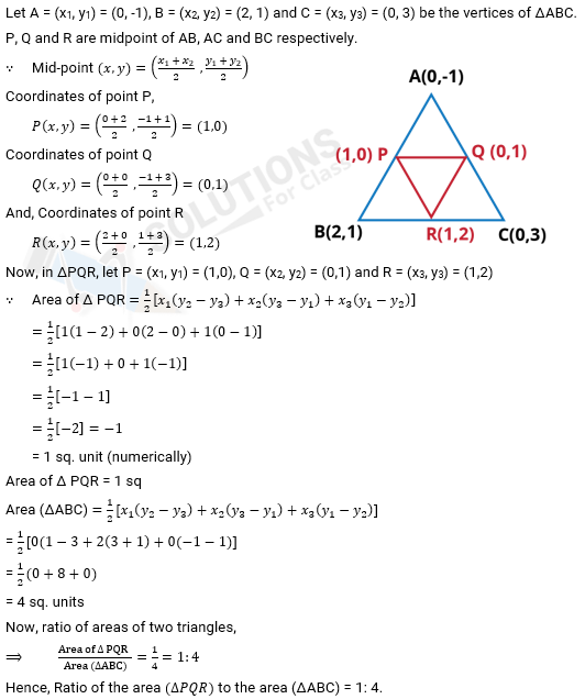 NCERT Solution For Class 10, Maths, Chapter 7 Coordinate Geometry, Exercise 7.3 q.3
