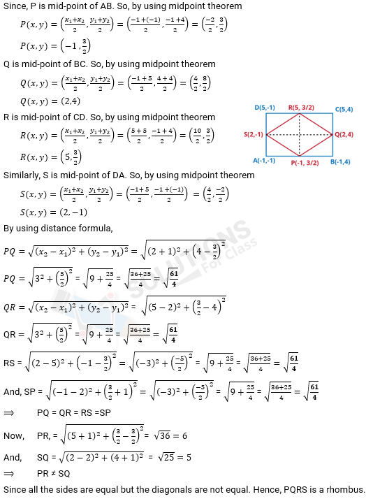 NCERT Solution For Class 10, Maths, Chapter 7 Coordinate Geometry, Exercise 7.4 q.8