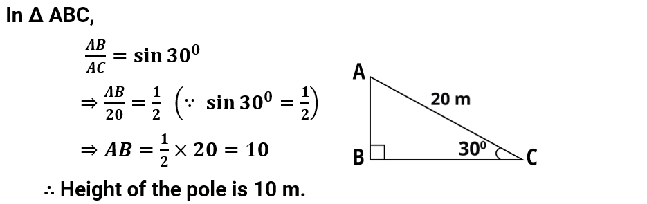 NCERT Solutions For Class 10, Maths, Chapter 9, Applications Of Trigonometry, Exercise 9.1 Q. 1