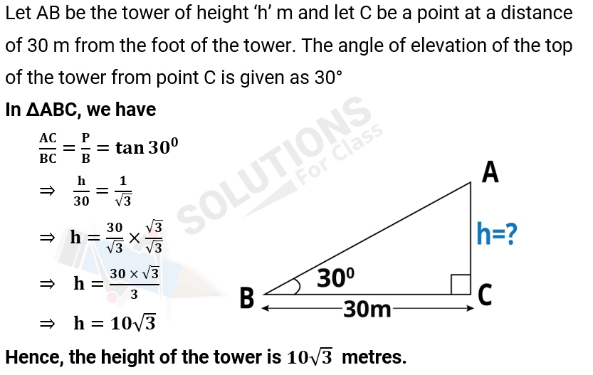 NCERT Solutions For Class 10, Maths, Chapter 9, Applications Of Trigonometry, Exercise 9.1 Q. 4
