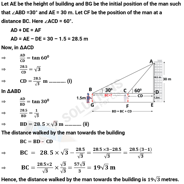 NCERT Solutions For Class 10, Maths, Chapter 9, Applications Of Trigonometry, Exercise 9.1 Q. 6
