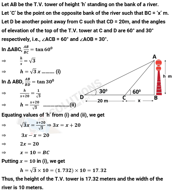 NCERT Solutions For Class 10, Maths, Chapter 9, Applications Of Trigonometry, Exercise 9.1 Q. 11