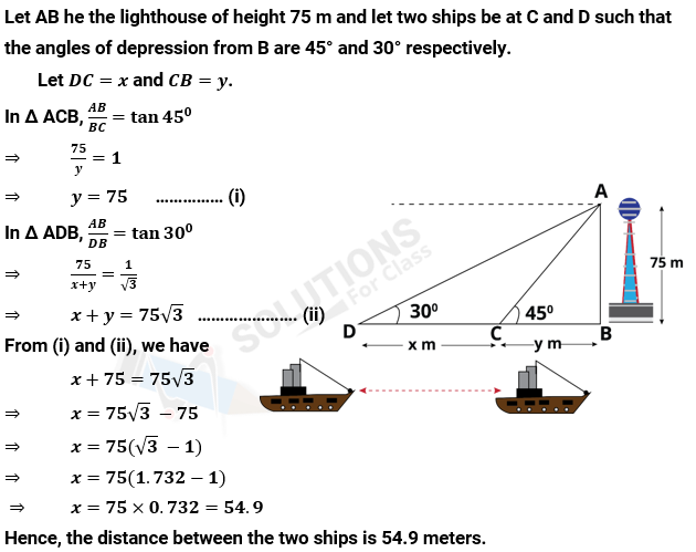 NCERT Solutions For Class 10, Maths, Chapter 9, Applications Of Trigonometry, Exercise 9.1 Q. 13