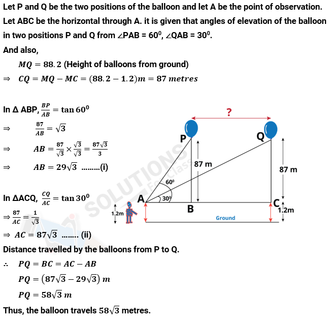 NCERT Solutions For Class 10, Maths, Chapter 9, Applications Of Trigonometry, Exercise 9.1 Q. 14.