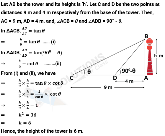 NCERT Solutions For Class 10, Maths, Chapter 9, Applications Of Trigonometry, Exercise 9.1 Q. 16
