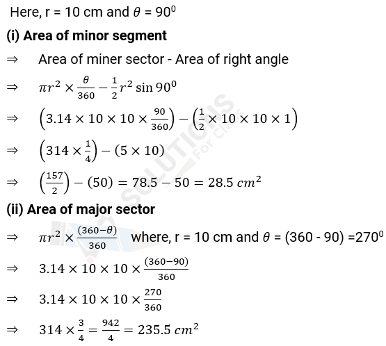 NCERT Solution For Class 10, Maths, Chapter 12, Areas Related To Circles, Ex. 12.2, Q. 4