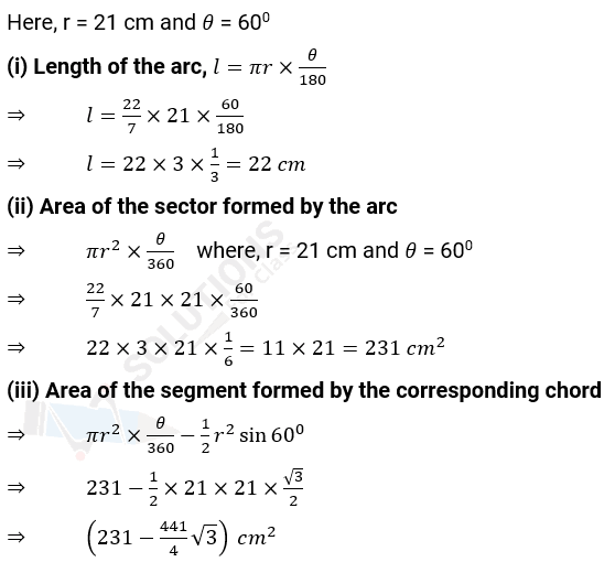 NCERT Solution For Class 10, Maths, Chapter 12, Areas Related To Circles, Ex. 12.2, Q. 5