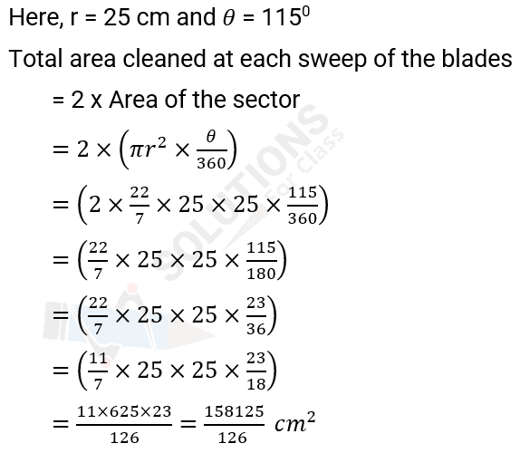 NCERT Solution For Class 10, Maths, Chapter 12, Areas Related To Circles, Ex. 12.2, Q. 11