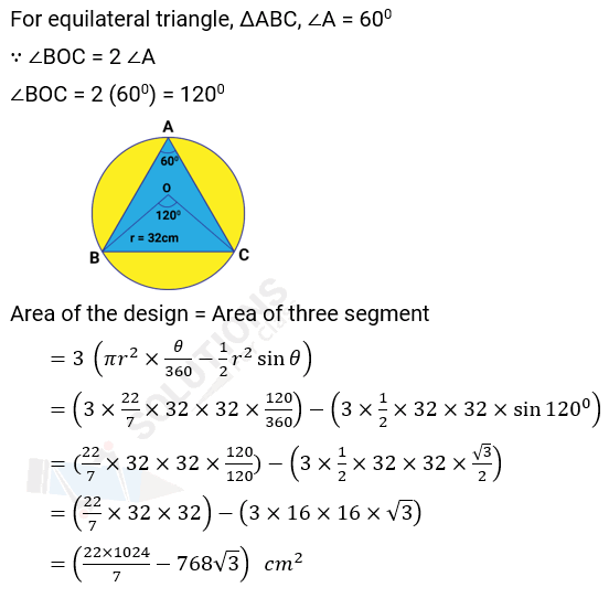 NCERT Solution For Class 10, Maths, Chapter 12, Areas Related To Circles, Ex. 12.3, Q.6