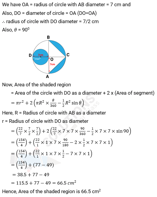 NCERT Solution For Class 10, Maths, Chapter 12, Areas Related To Circles, Ex. 12.3, Q.9
