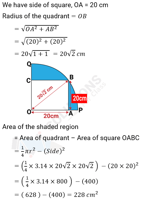 NCERT Solution For Class 10, Maths, Chapter 12, Areas Related To Circles, Ex. 12.3, Q.13