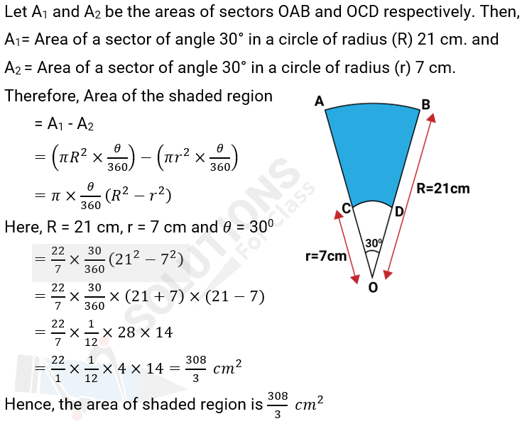 NCERT Solution For Class 10, Maths, Chapter 12, Areas Related To Circles, Ex. 12.3, Q.14