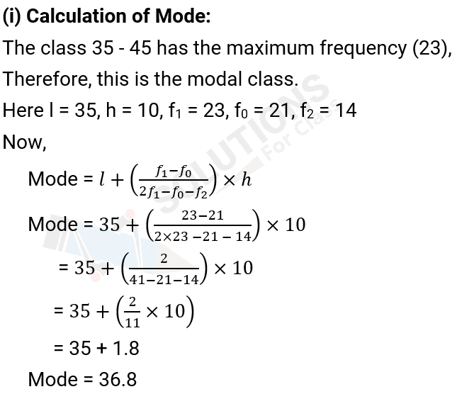 NCERT Solutions For Class 10, Maths, Chapter 14, Statistics, Exercise 14.2 Q. 1