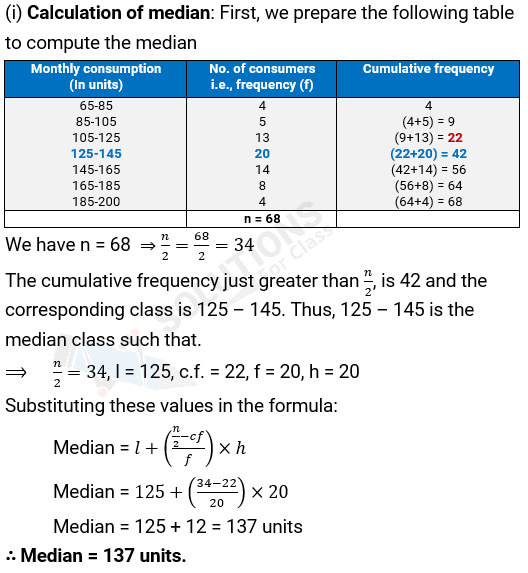 NCERT Solutions For Class 10, Maths, Chapter 14, Statistics, Exercise 14.3 Q. 1